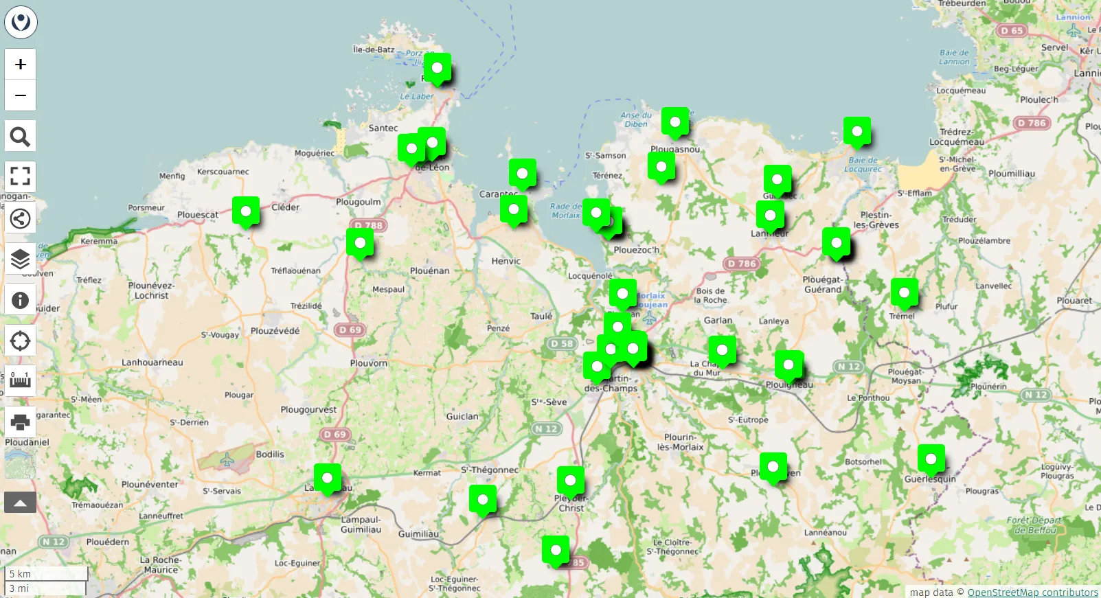 Carte des points de vente conventionnés